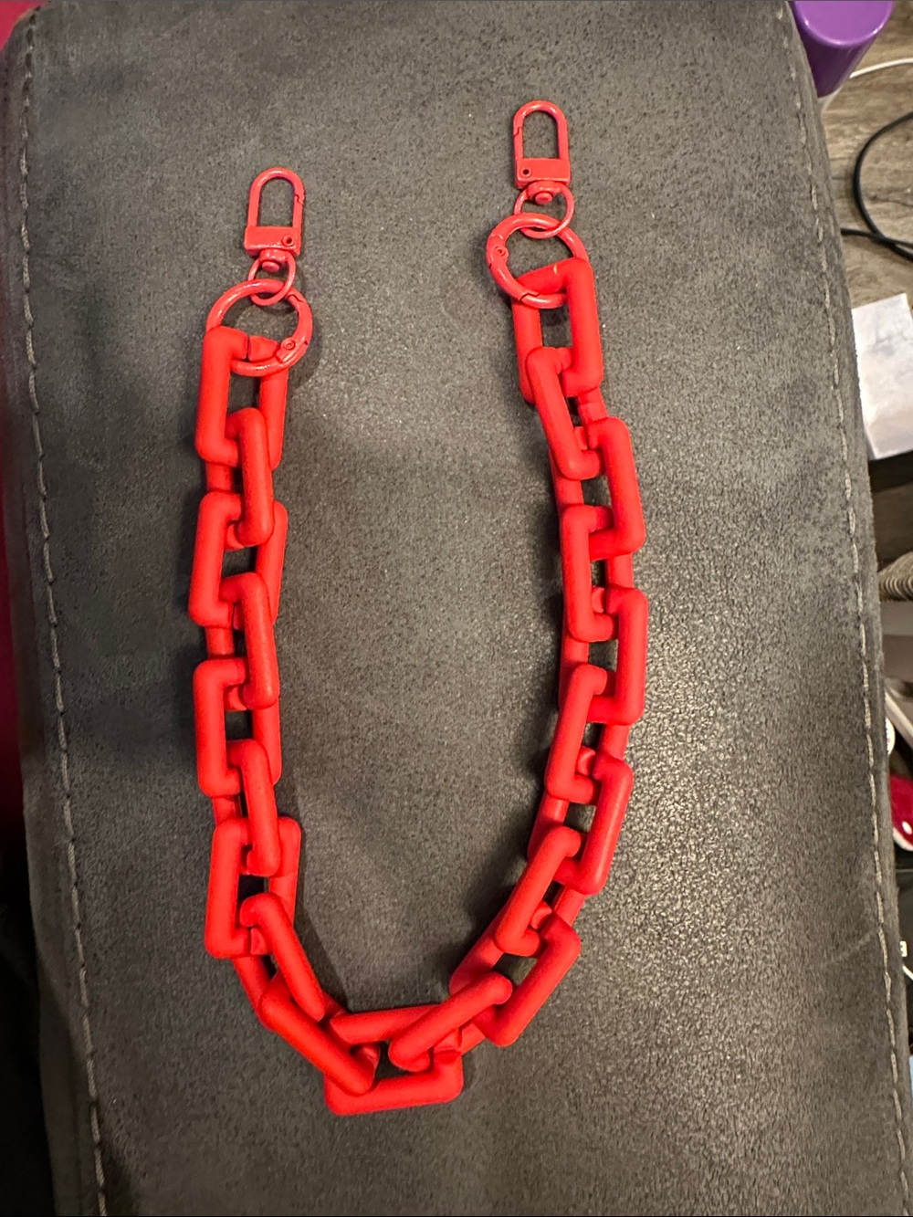 Red Chain-Link Strap for Bags and Accessories